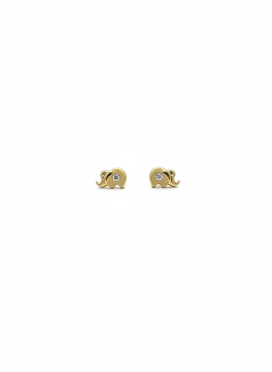 Aretes de elefante 14k