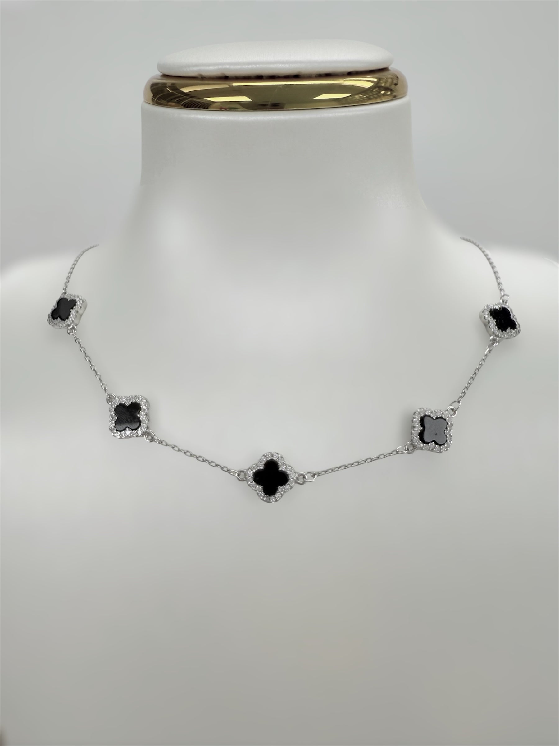 Cadena de trébol de plata 925