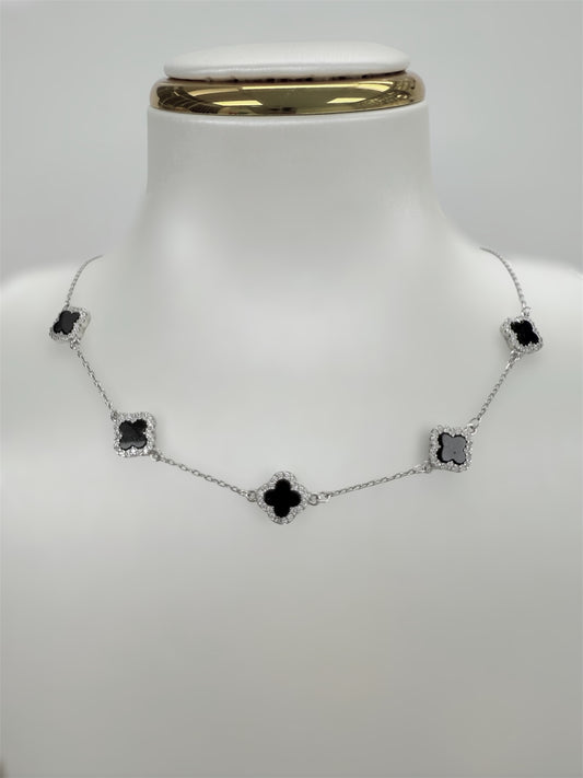 Cadena de trébol de plata 925