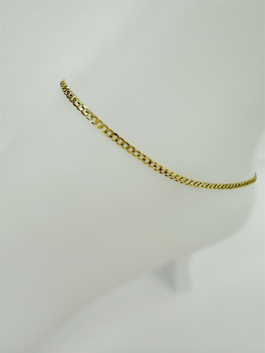 Tobillera corte brillo 14K