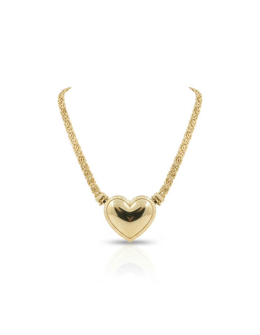 Gargantilla visantino con corazon 10K