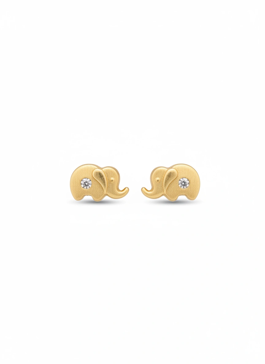 Aretes de elefante 14k