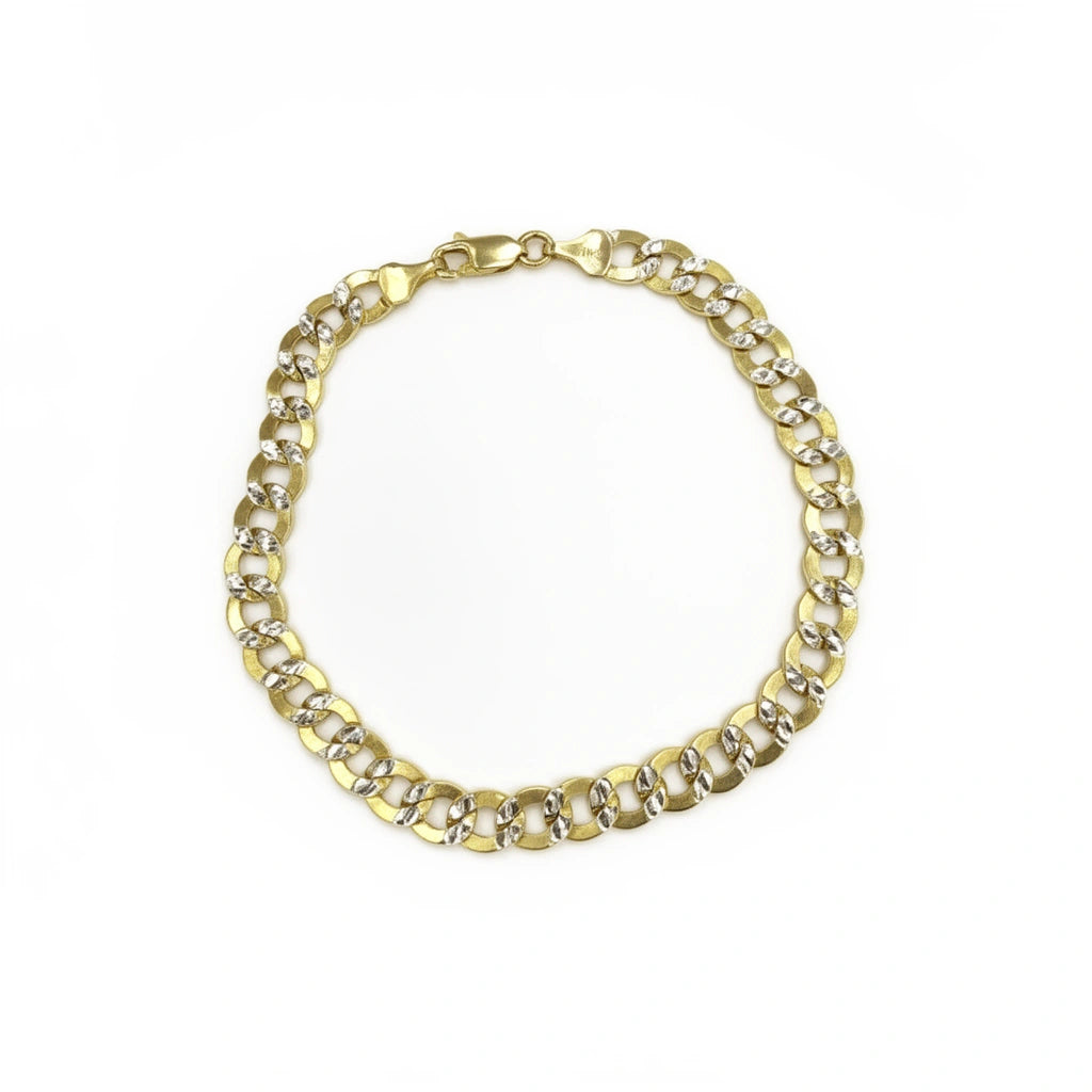 Pulsera corte brillo centro diamantado 10k