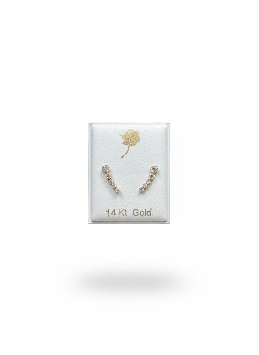 Aretes de piedras 14k