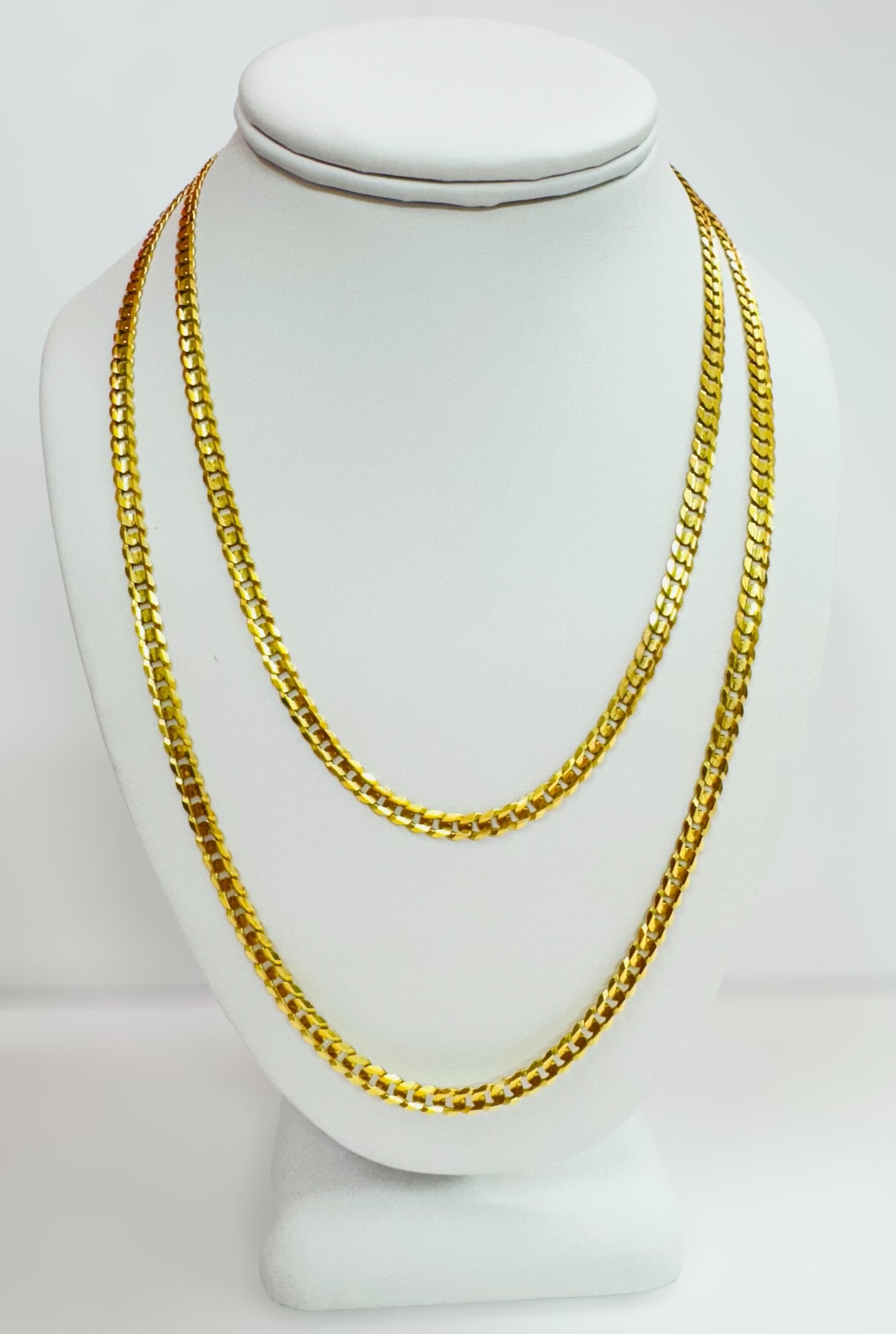 Cadena sólida eslabón cubano 14k