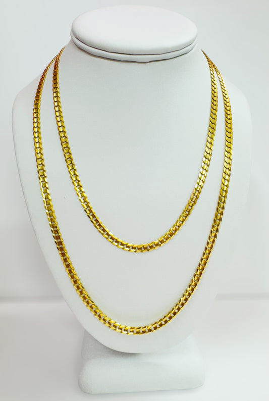 Cadena sólida eslabón cubano 14k