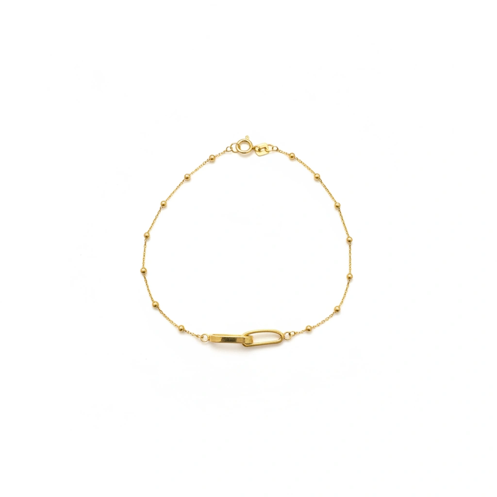 Pulsera de balines con peiper  14k