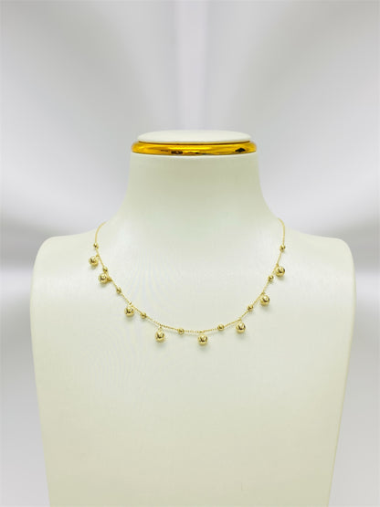 Cadena balines colgantes 14k