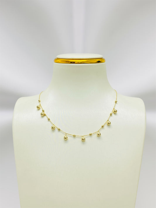 Cadena balines colgantes 14k