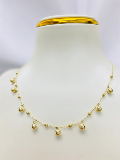 Cadena balines colgantes 14k