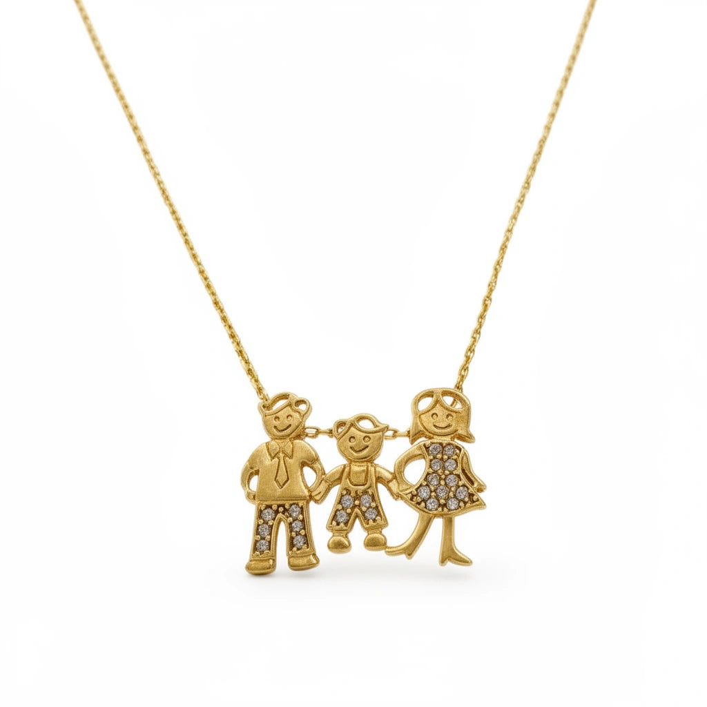 Cadena con dije de familia 14k