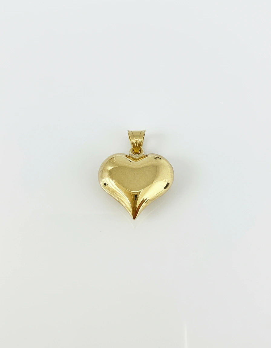 Dije de corazón mediano liso 10k