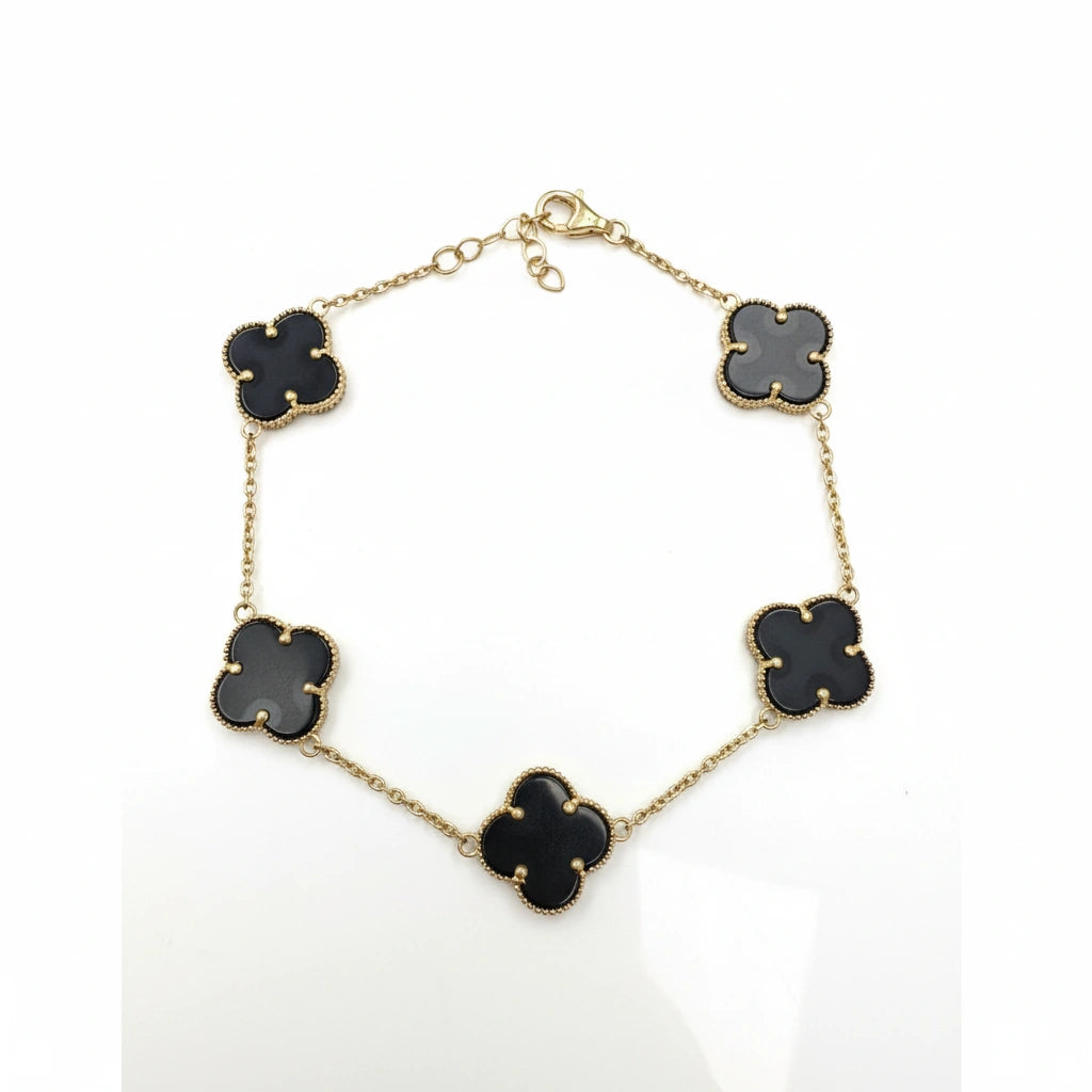 Pulsera 5 clover oscuro 10k