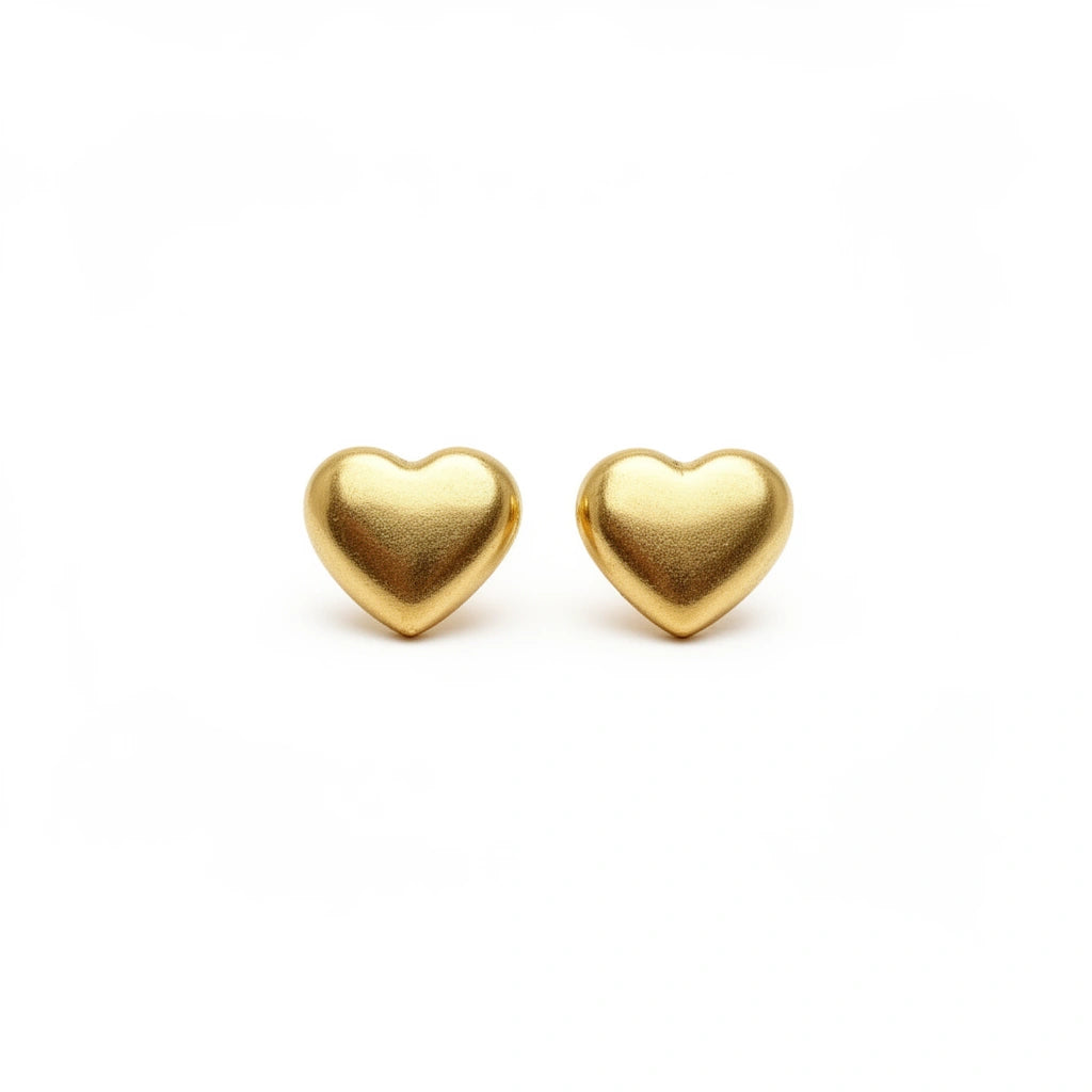 Aretes de corazón 14k