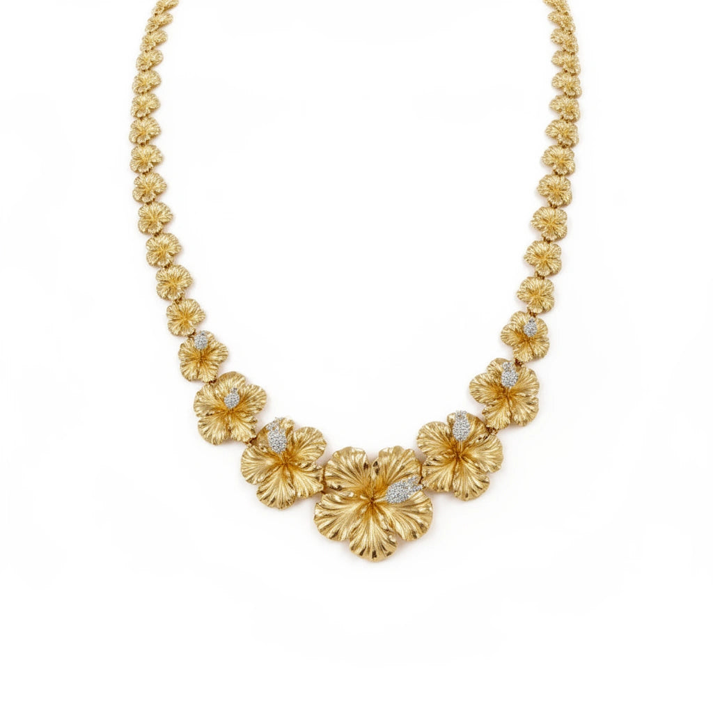 Gargantilla de flores 14k