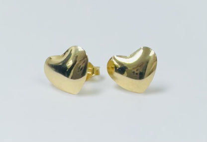 Aretes de corazón 14k