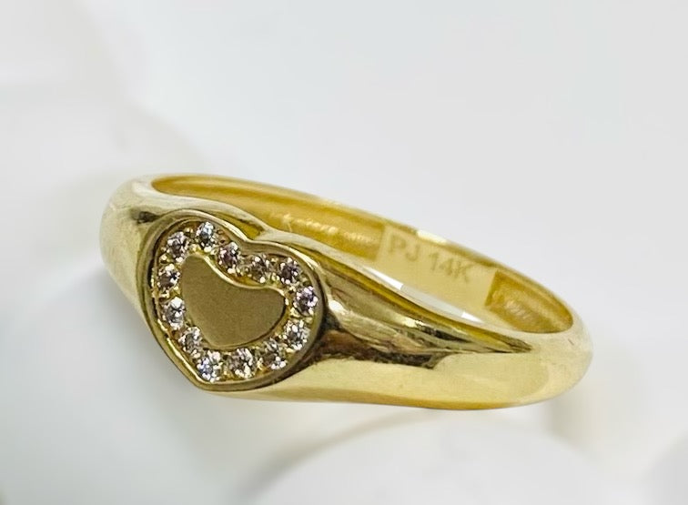 Anillo corazón 14k