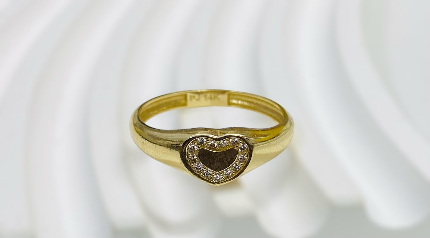 Anillo corazón 14k