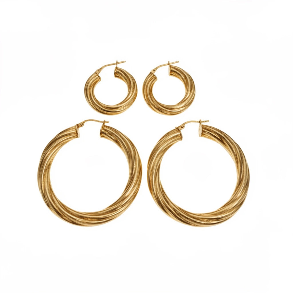Argollas torcidas lisas 6mm 10k