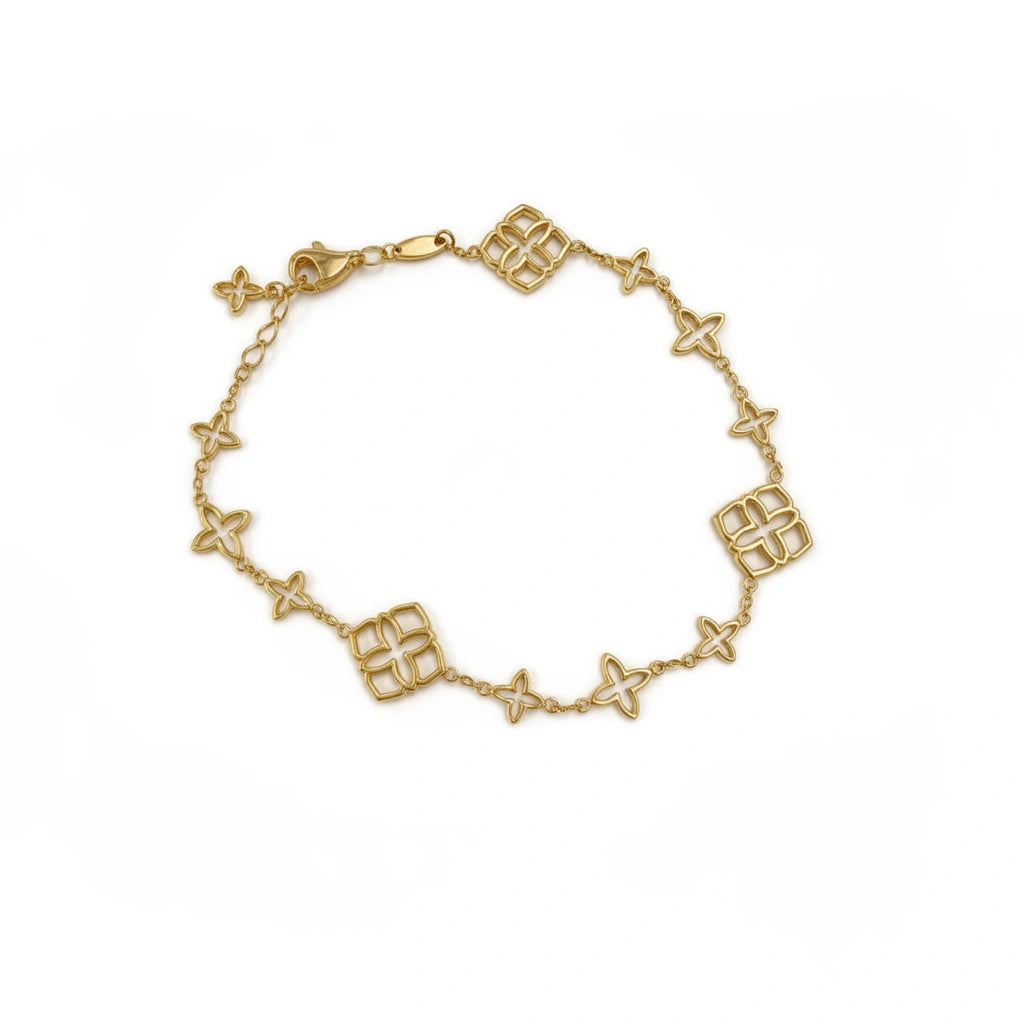 Pulsera flores 14k