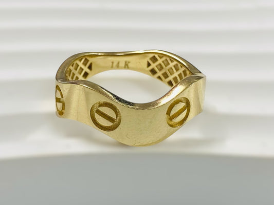 Anillo ondulado 14k