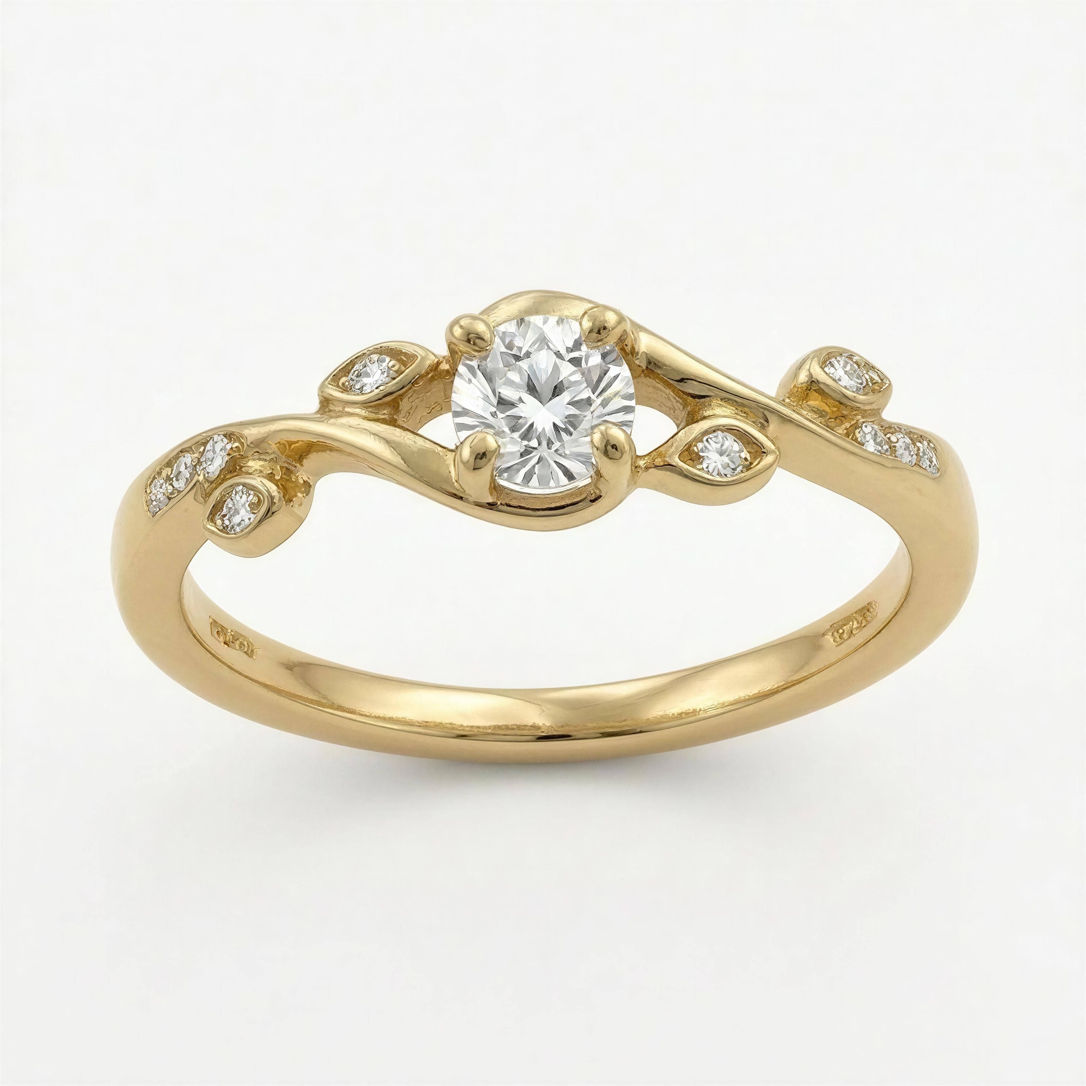 Anillo Mujer 10k con Diamante
