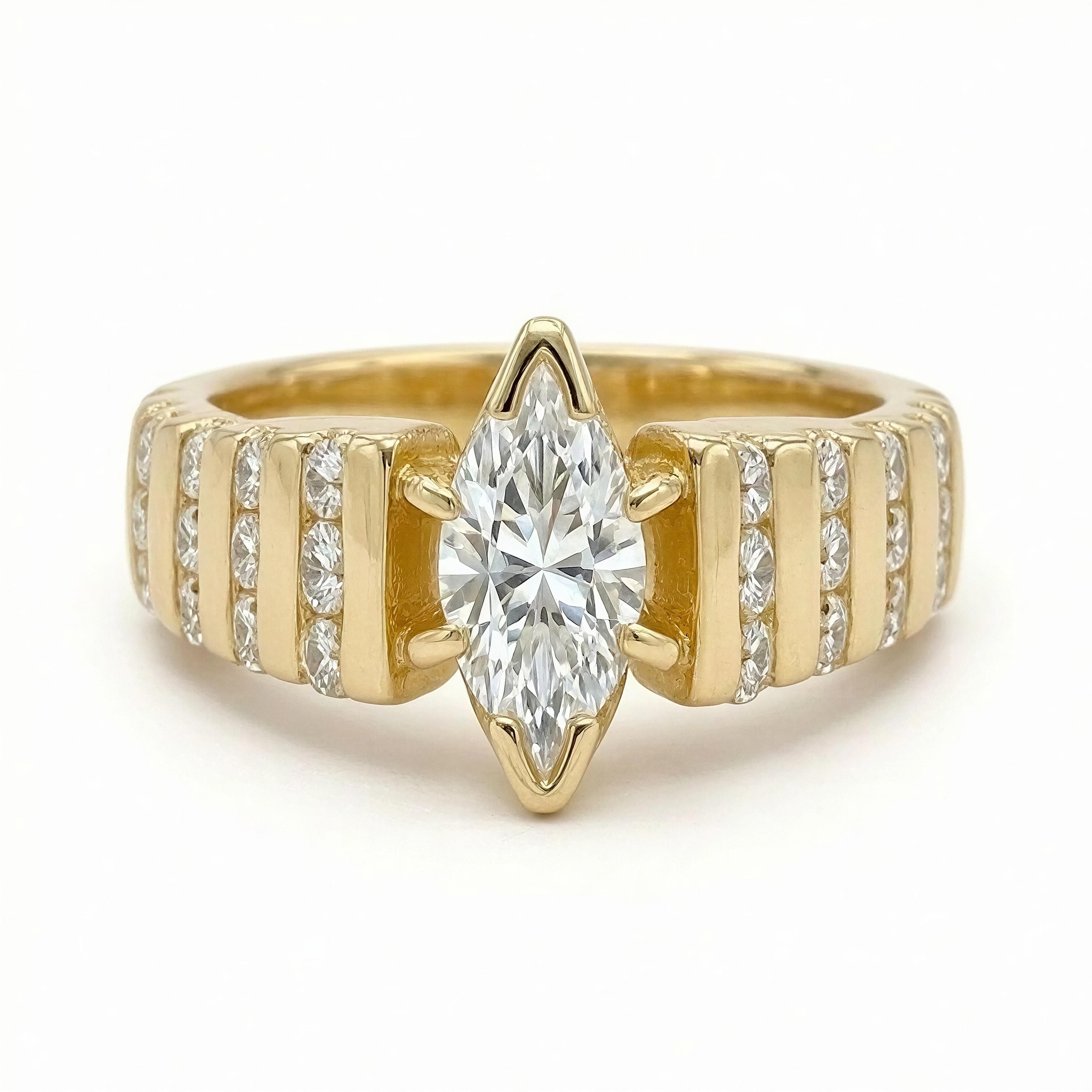 Anillo Mujer 14k con Diamante