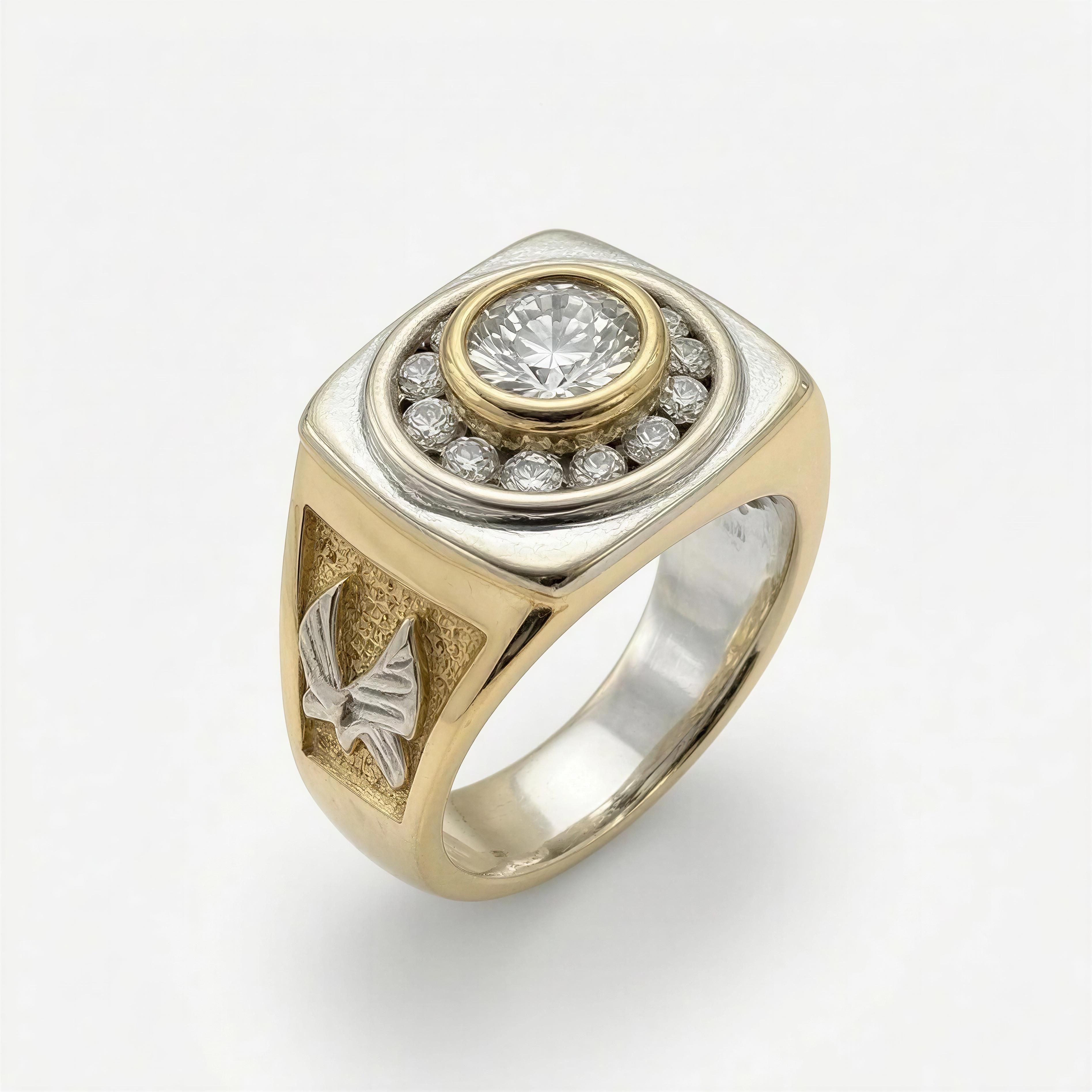 Anillo de Hombre Dos Oros 14k