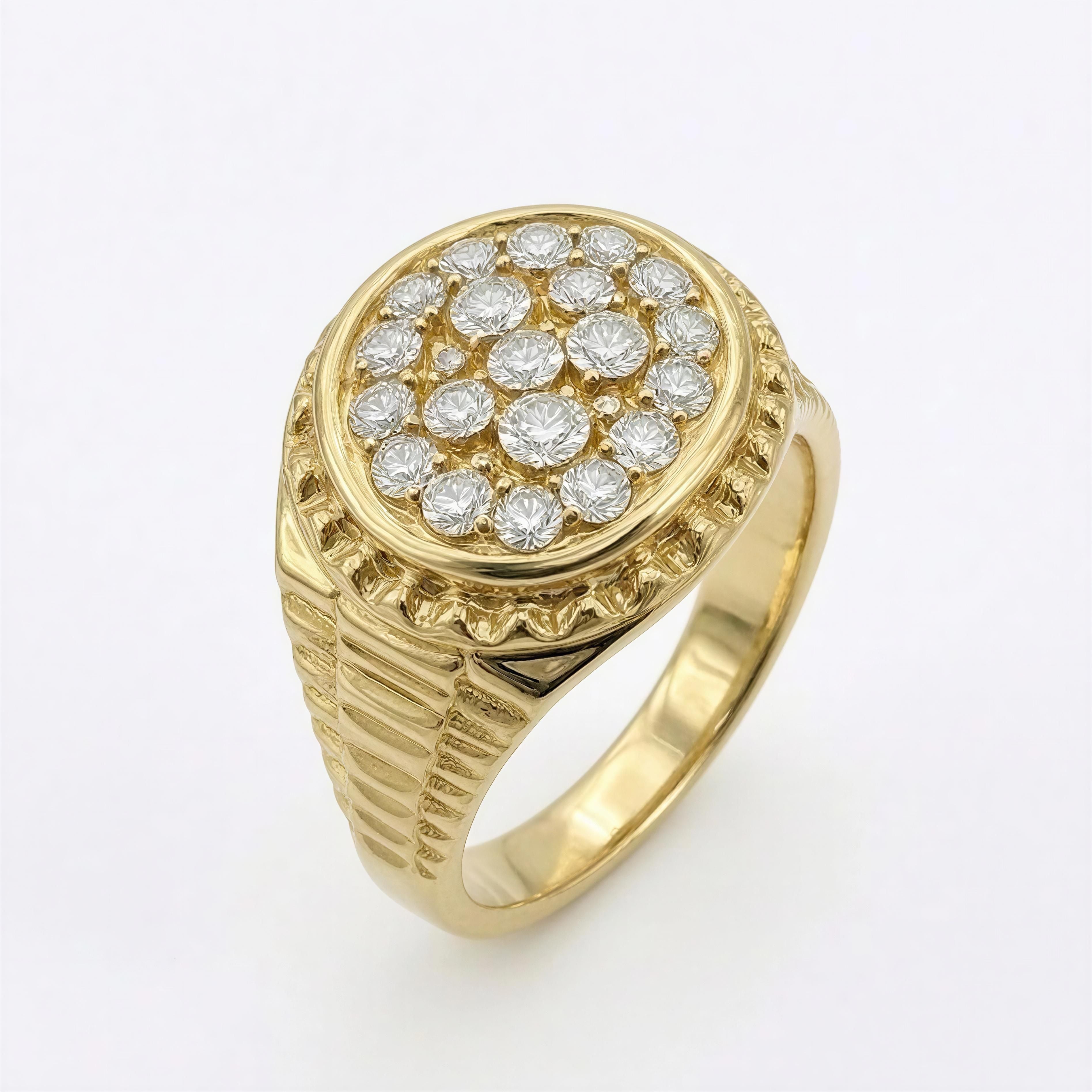 Anillo de hombre 10k con Diamante