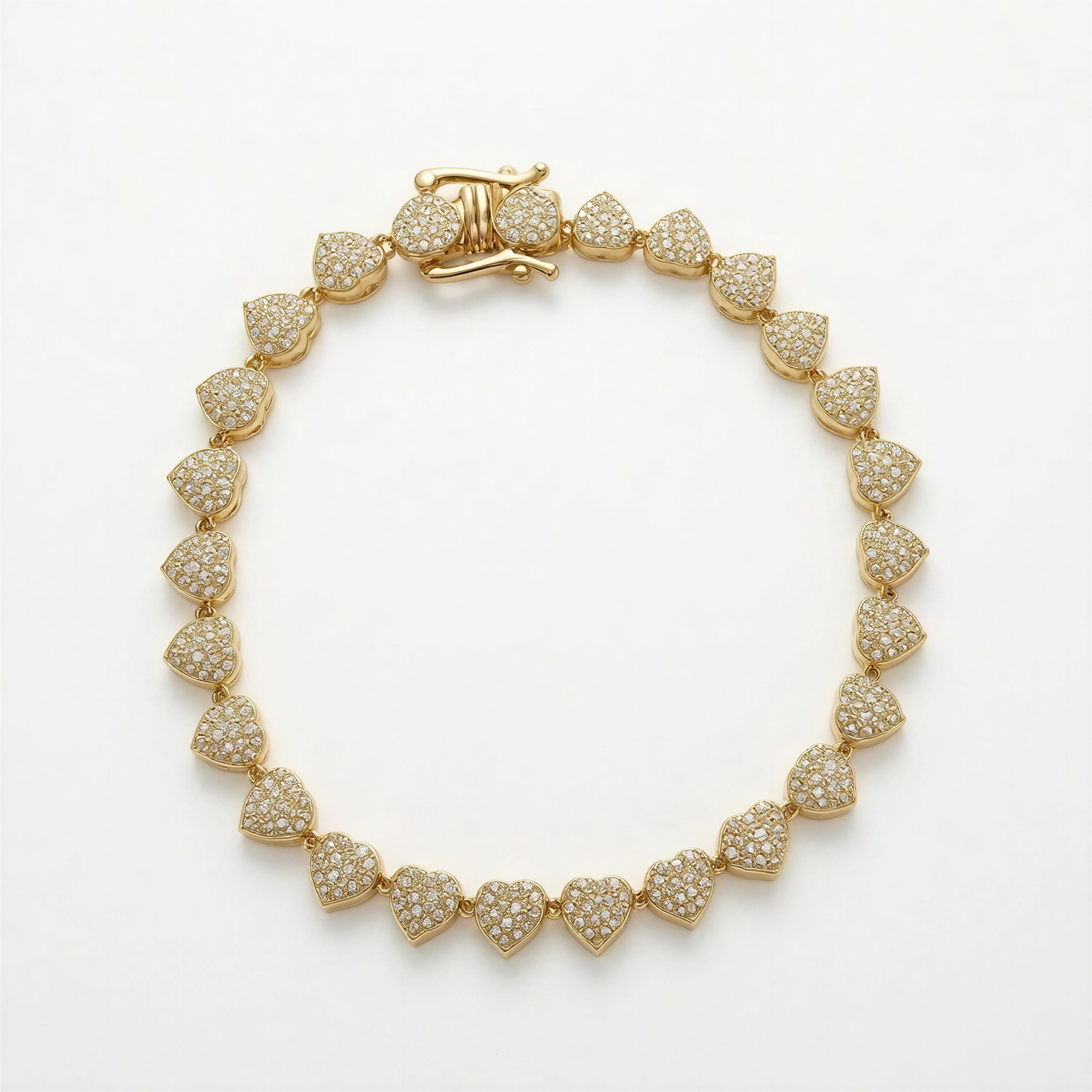 Pulsera de corazones 10k