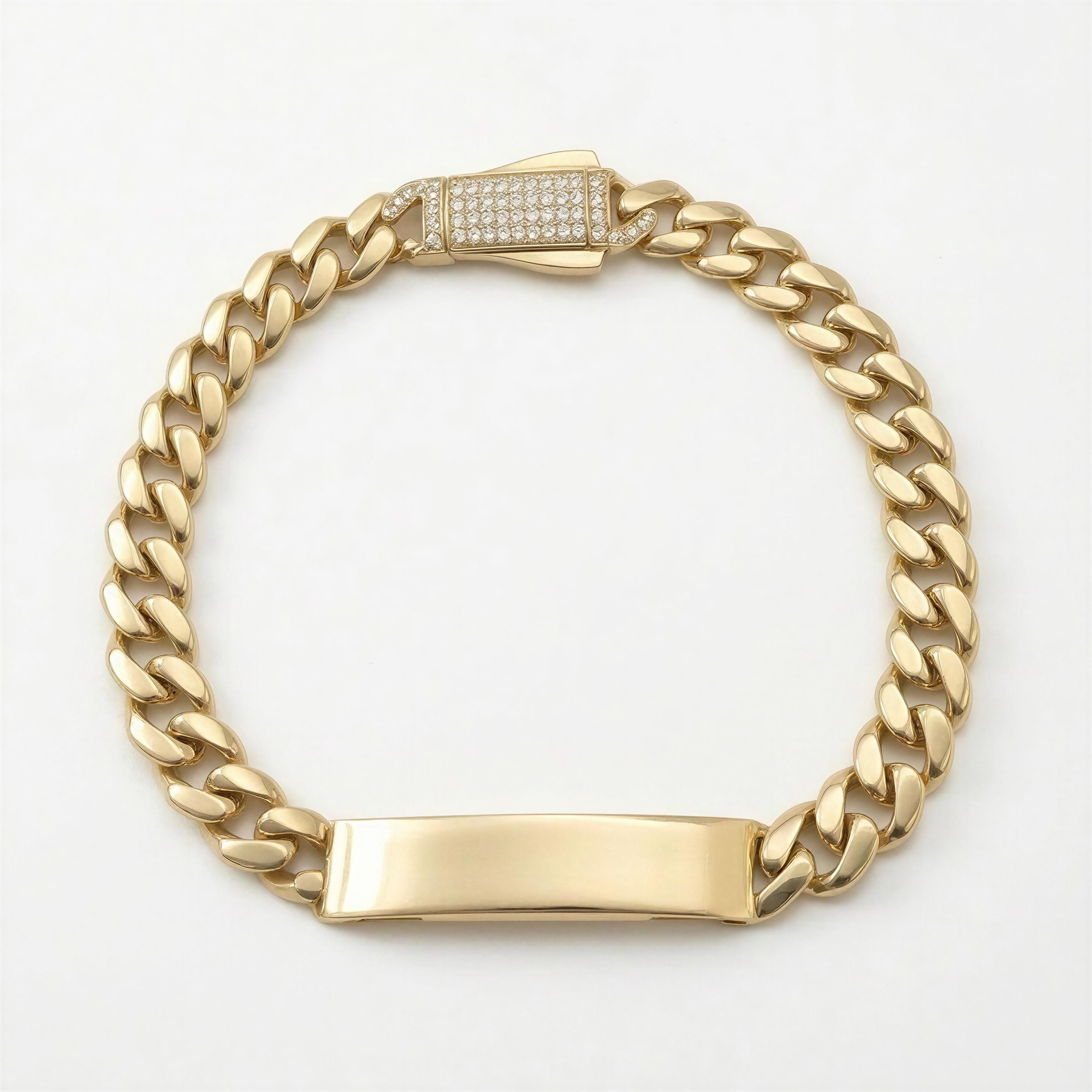 Pulsera Monaco con placa 10k