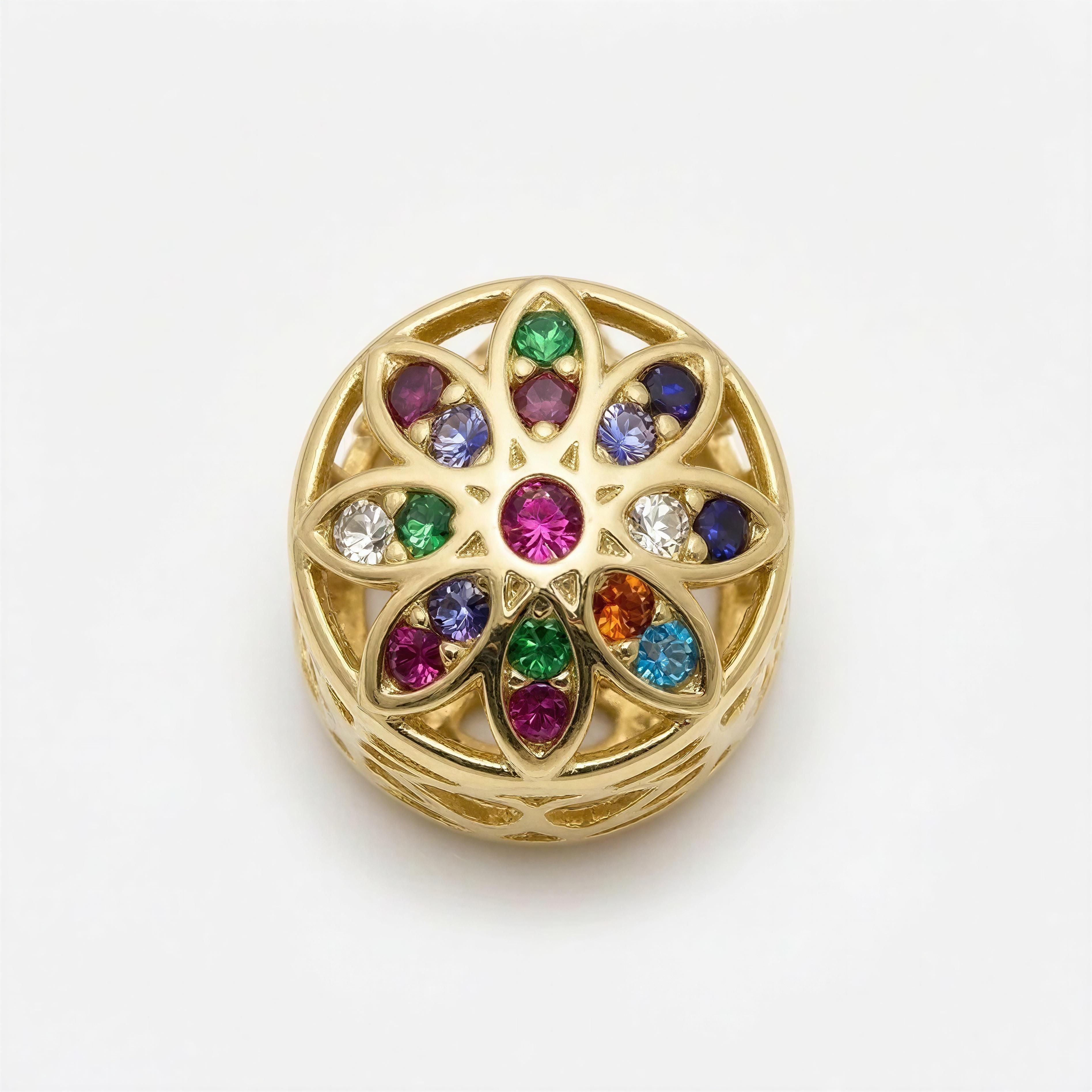 Charm Flor de Colores 10k