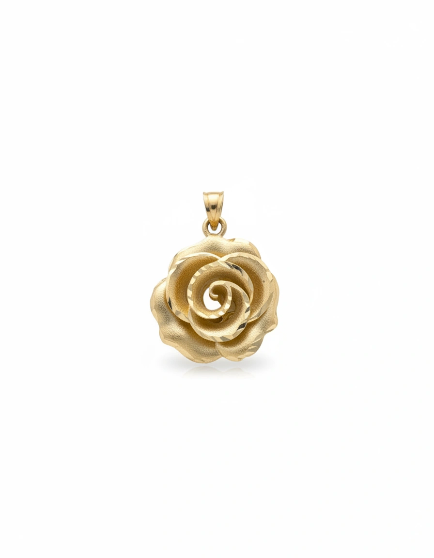 Dije de rosa 14k macizo
