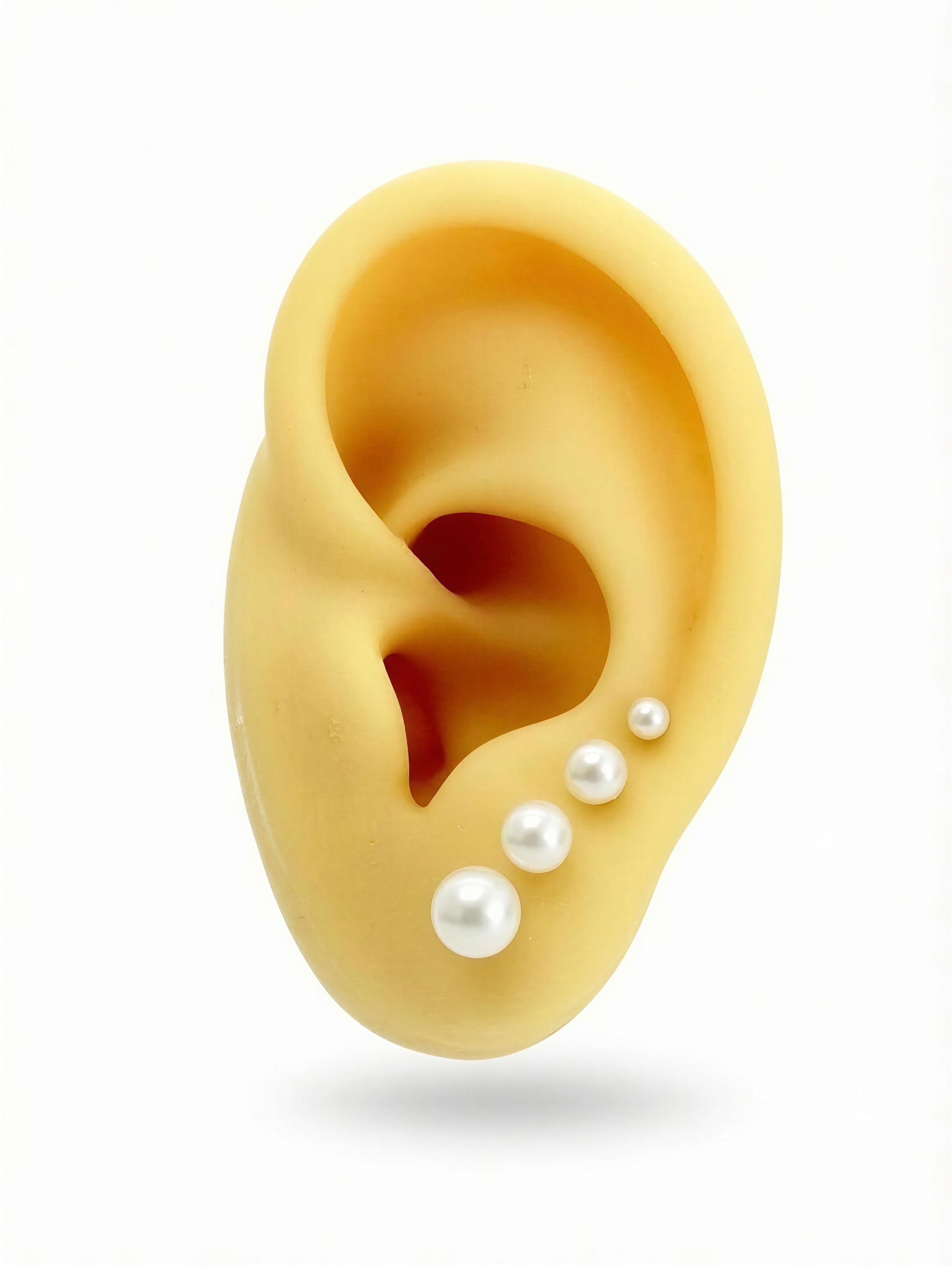 Aretes madre perla 14k