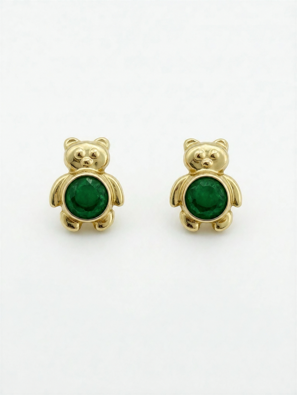 Aretes de oso 14K - verde