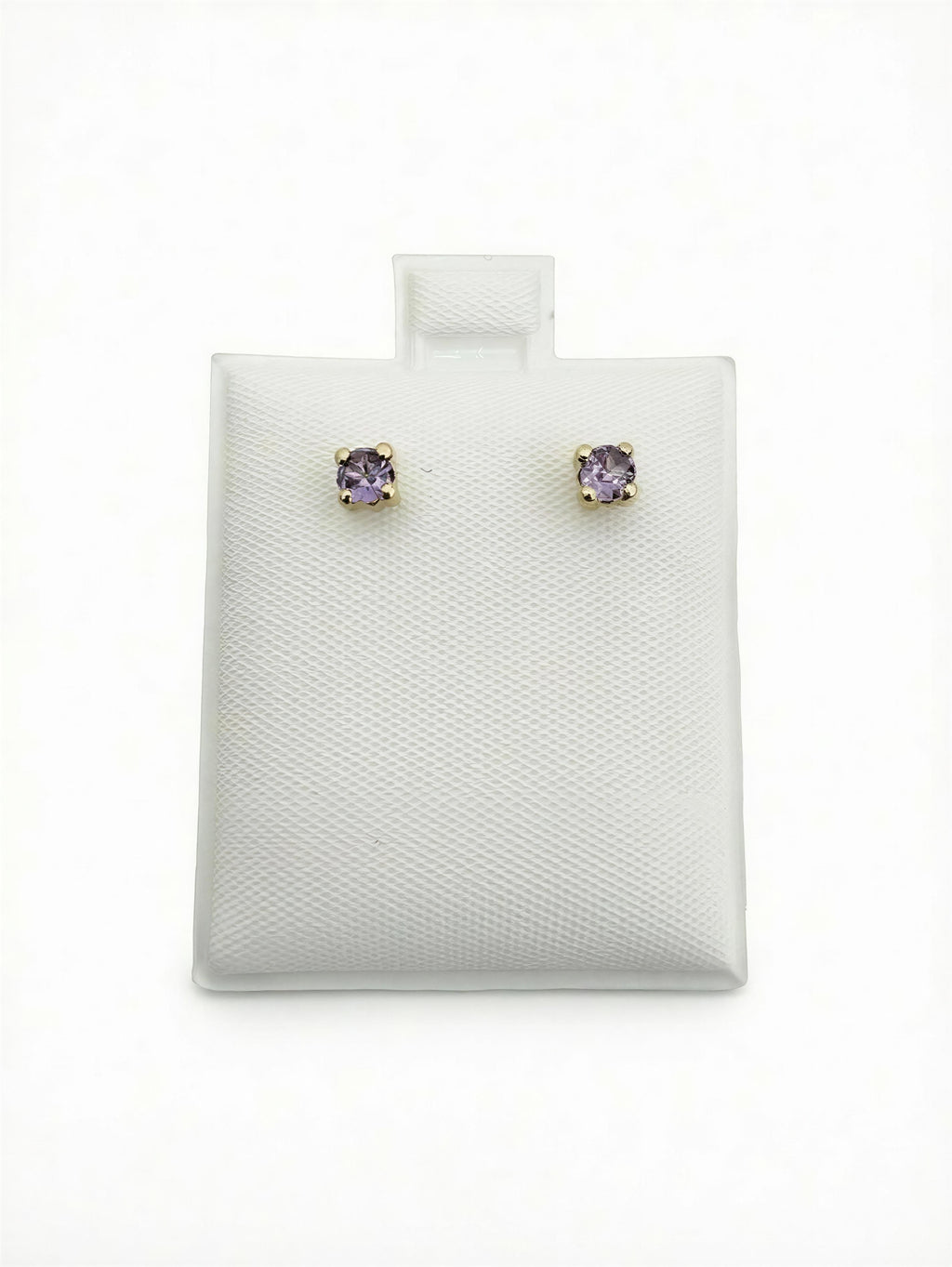 Aretes de piedra 14K - morado