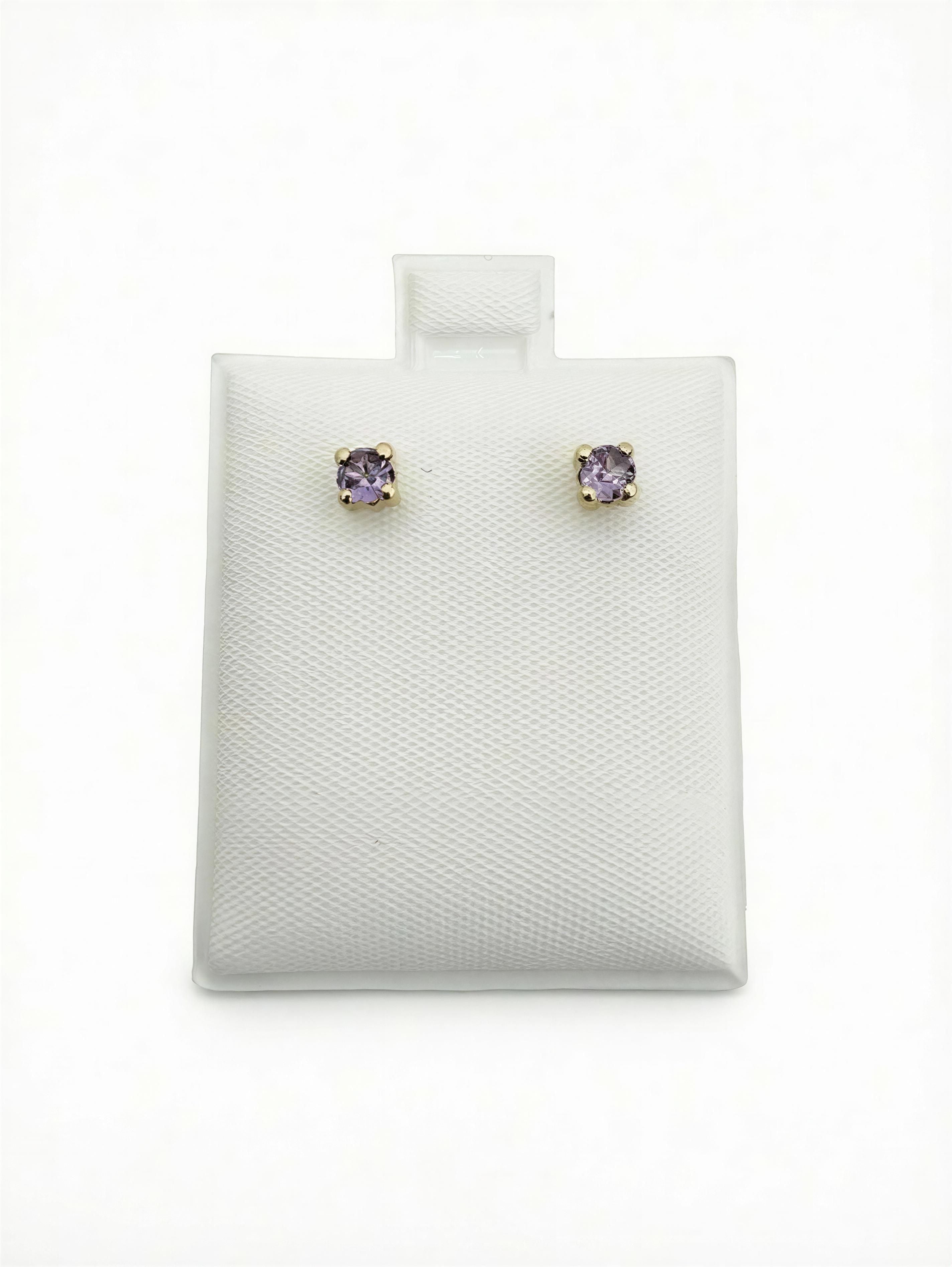 Aretes de piedra 14K - morado