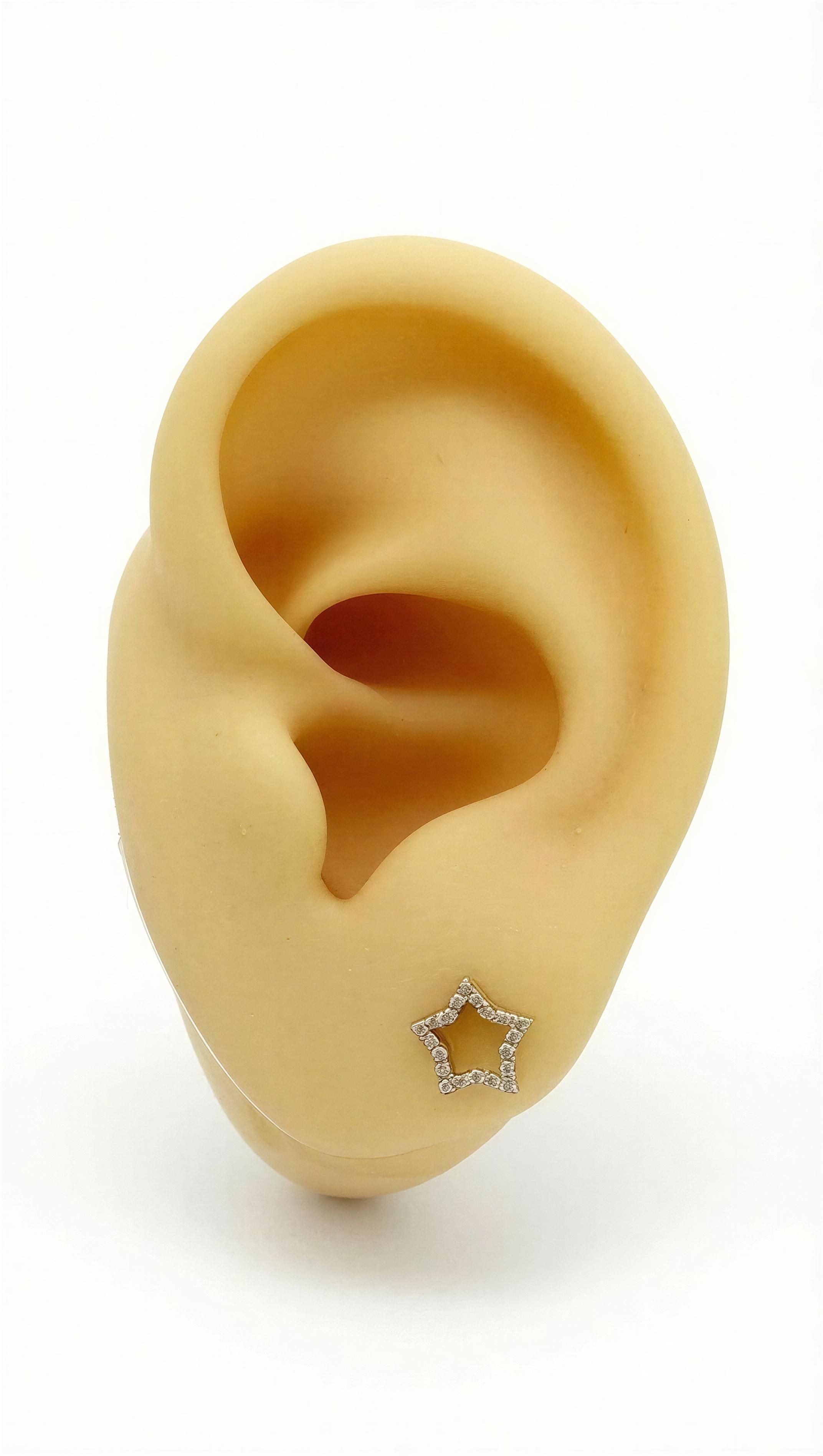 Aretes de estrella 14k medianos
