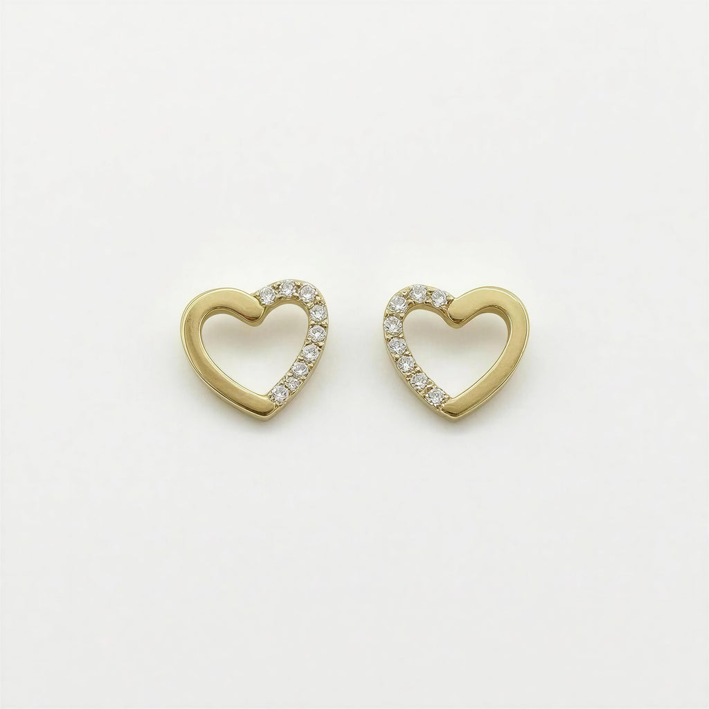 Aretes corazón 10k