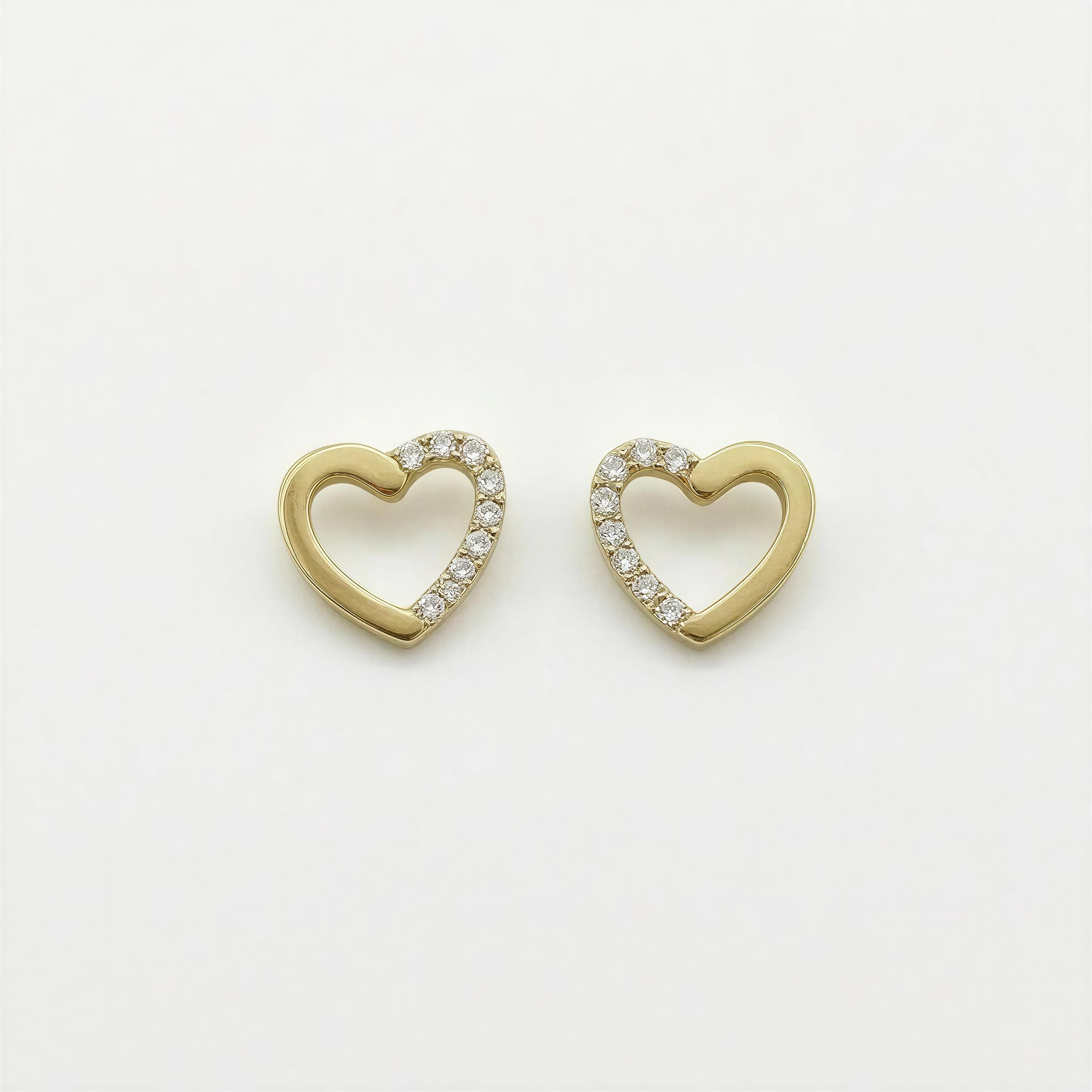 Aretes corazón 10k