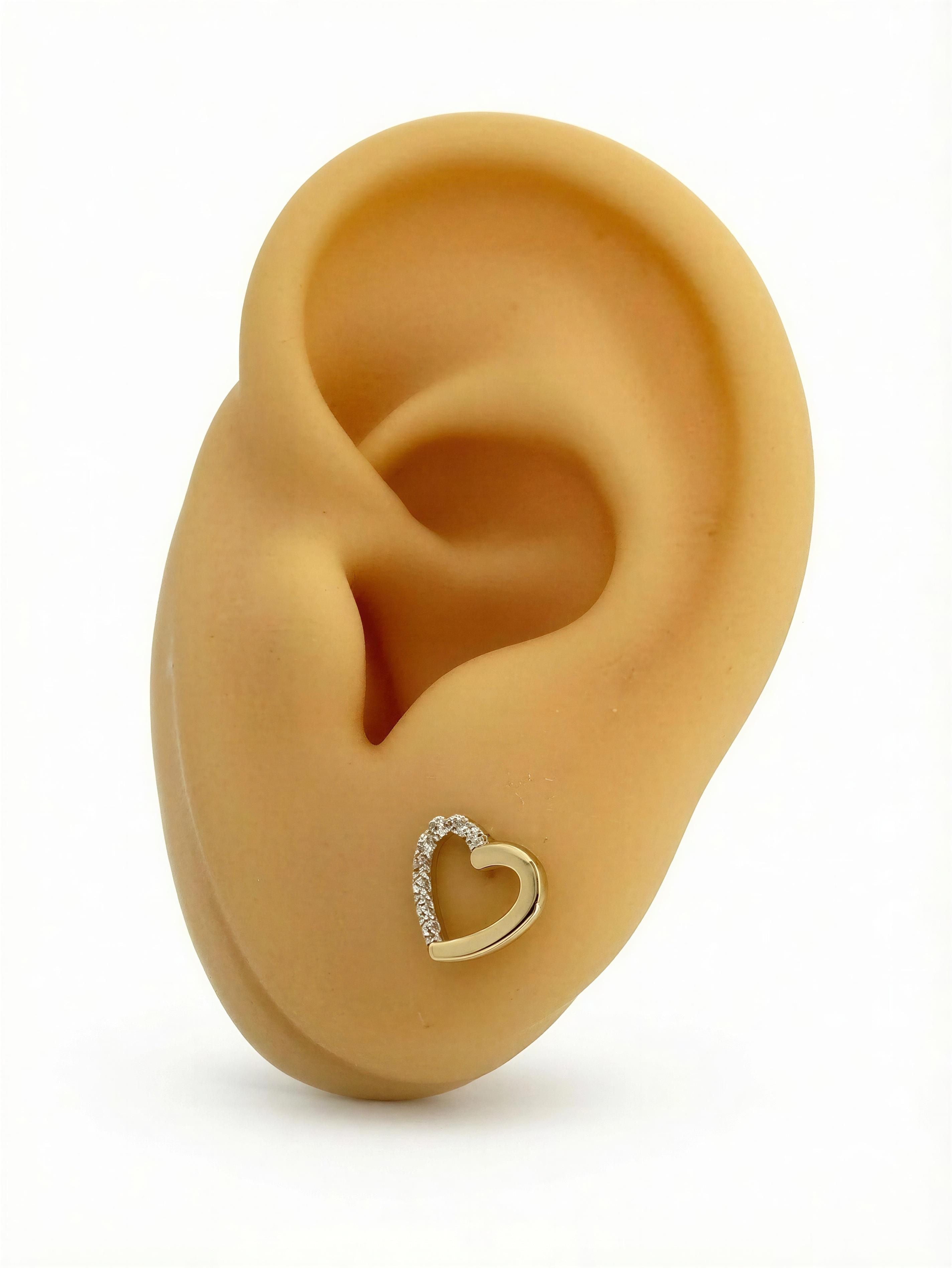 Aretes corazón 10k