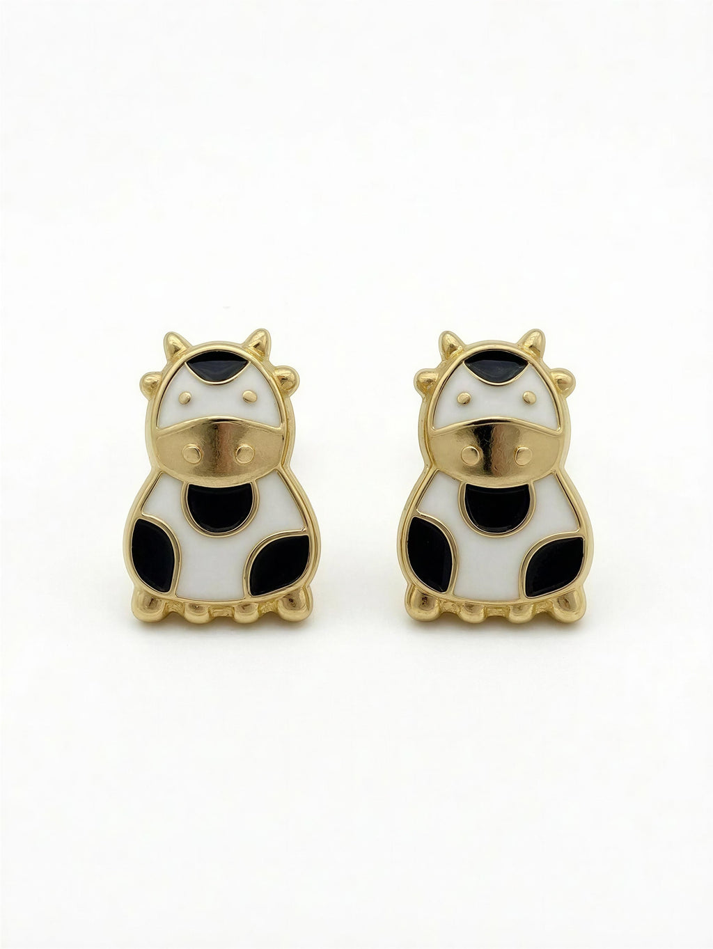 Aretes pequeños de vaca 14k