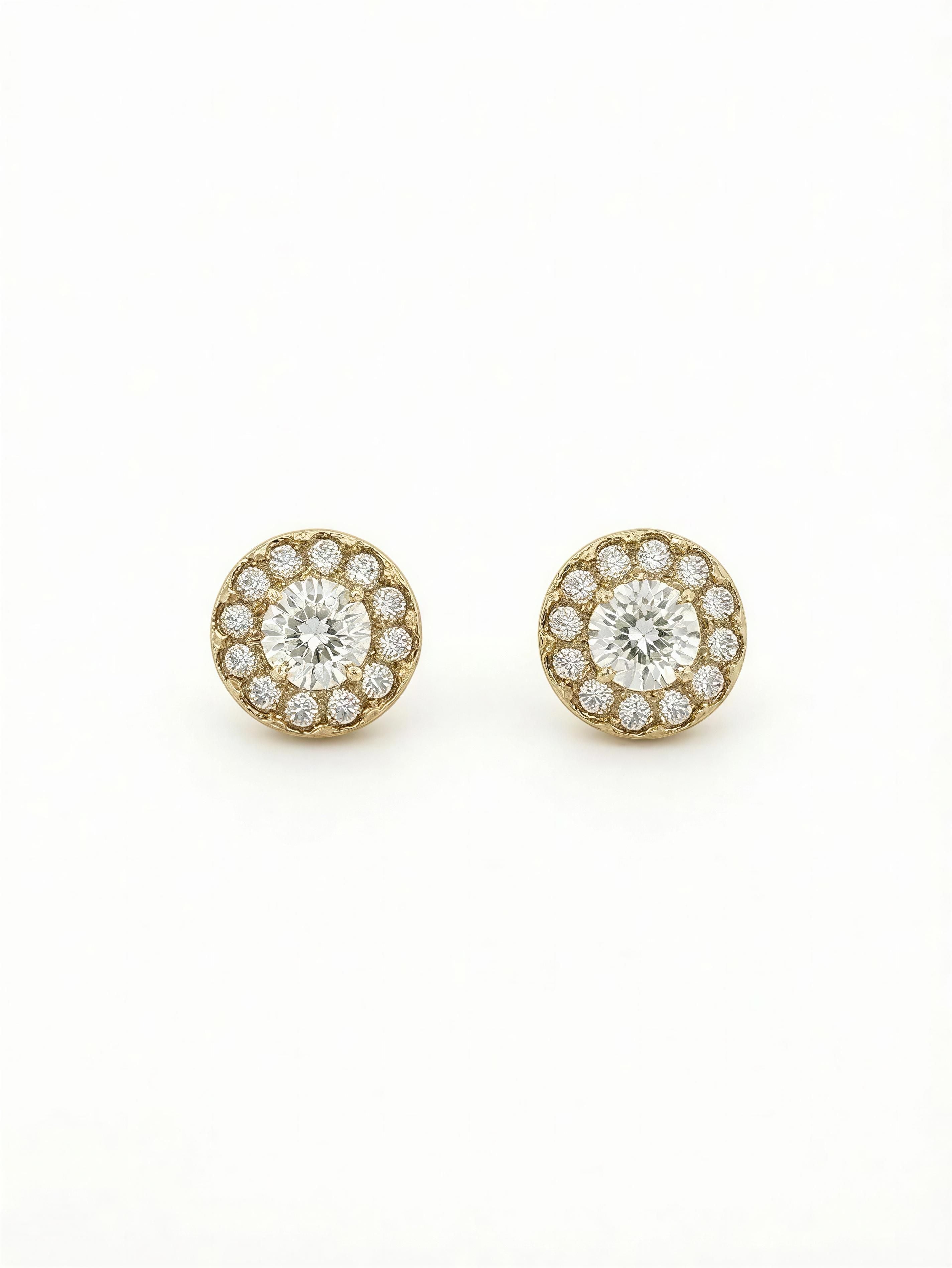 Aretes pequeños de piedras 14k