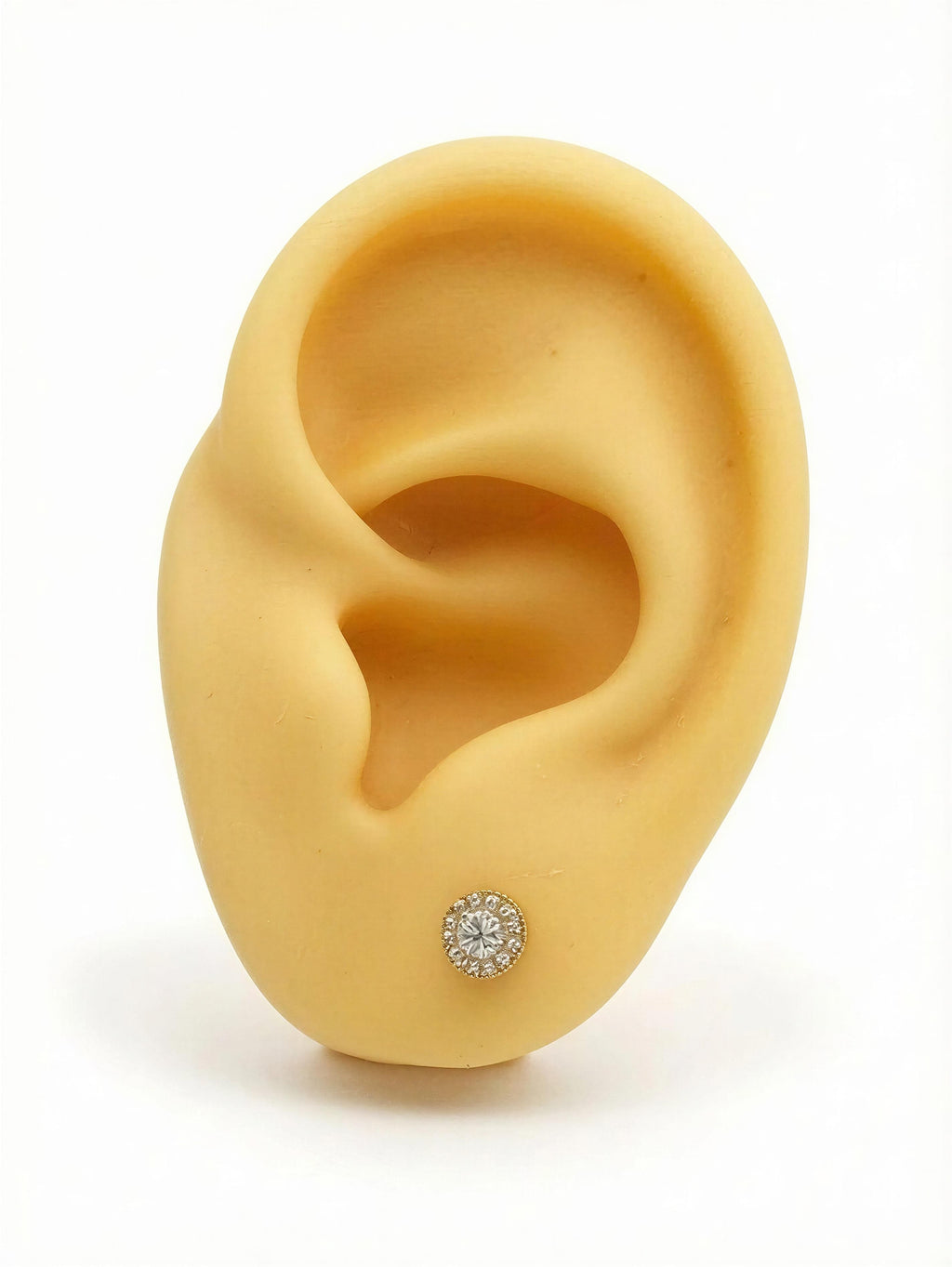 Aretes pequeños de piedras 14k