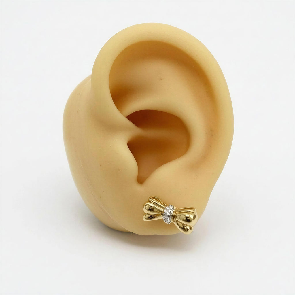 Aretes de lazo o moño 10k