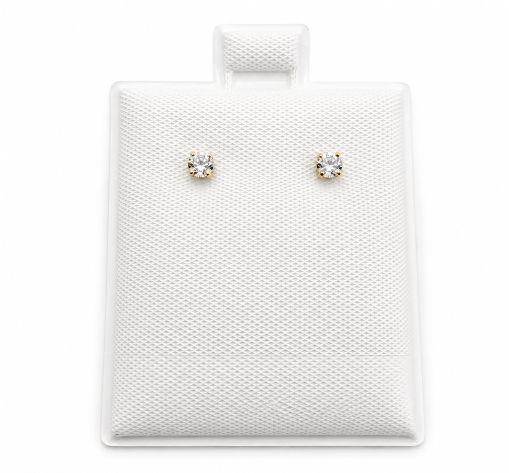 Aretes piedra pequeños 14k