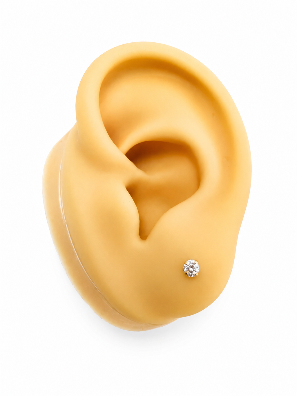 Aretes piedra pequeños 14k