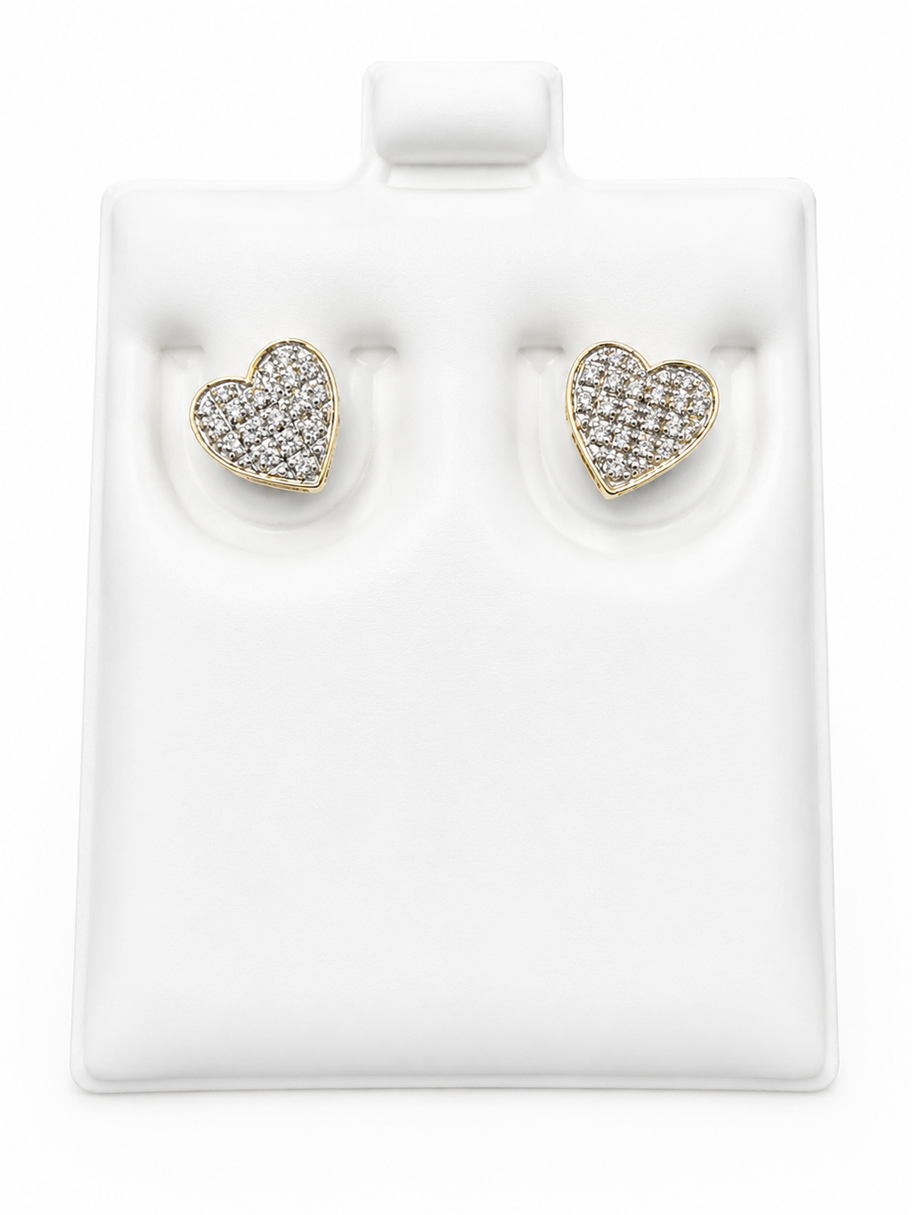 Aretes de corazón 14k con Diamante