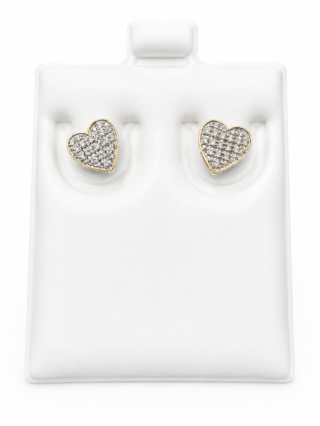 Aretes de corazón 14k con Diamante