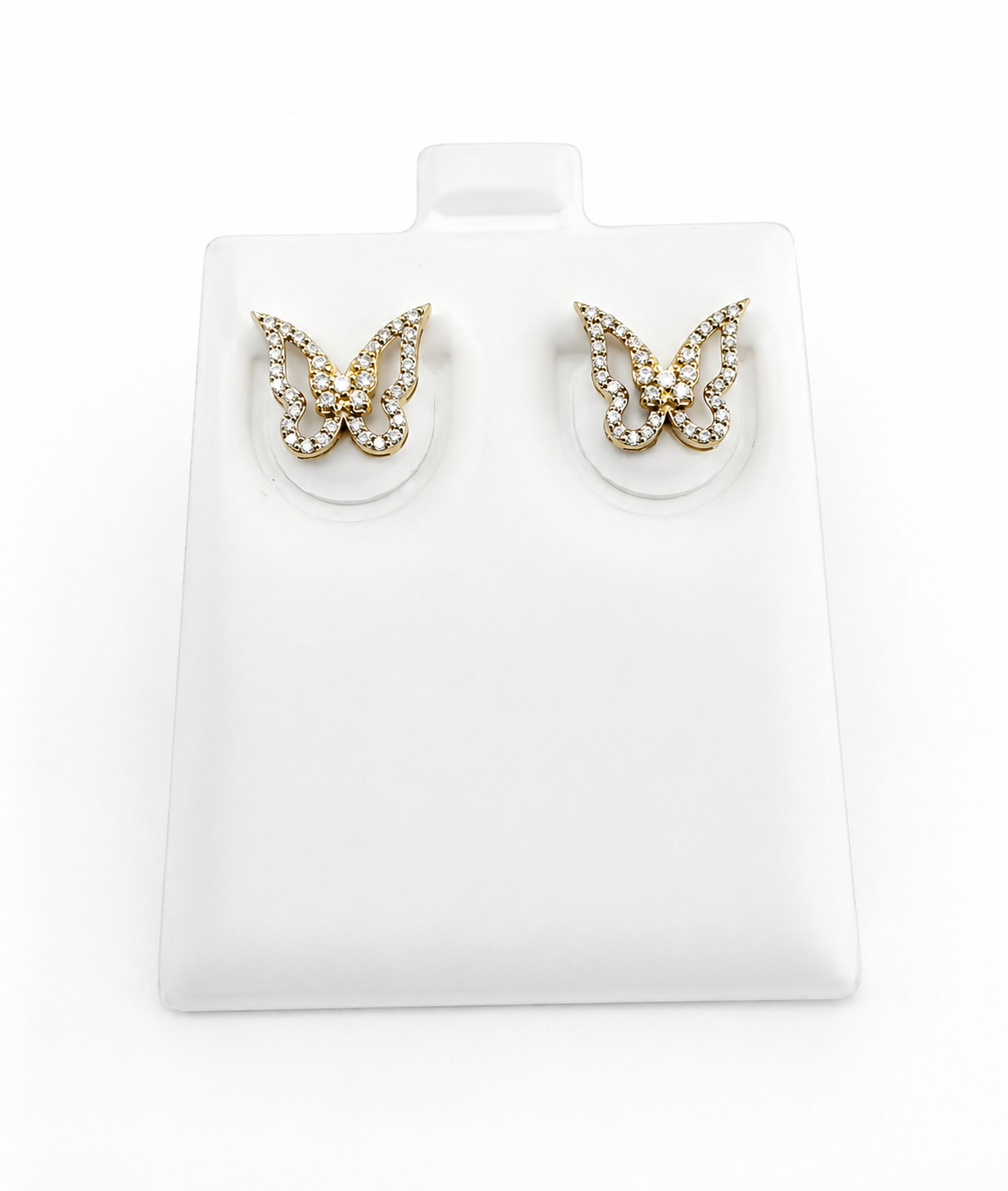 Aretes de mariposa diamante 14k